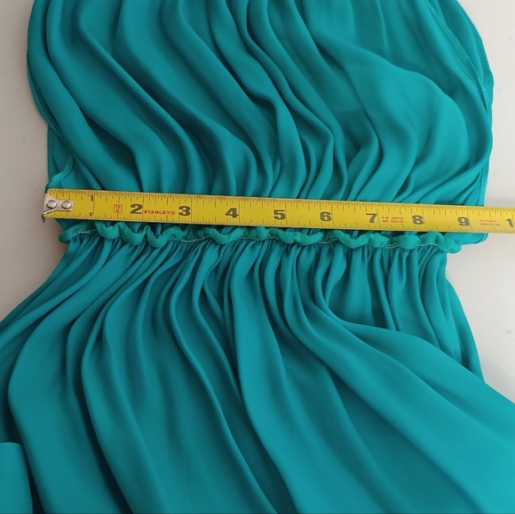 ASPESI 100% Silk Teal Halter Mini Dress - Picture 12 of 13